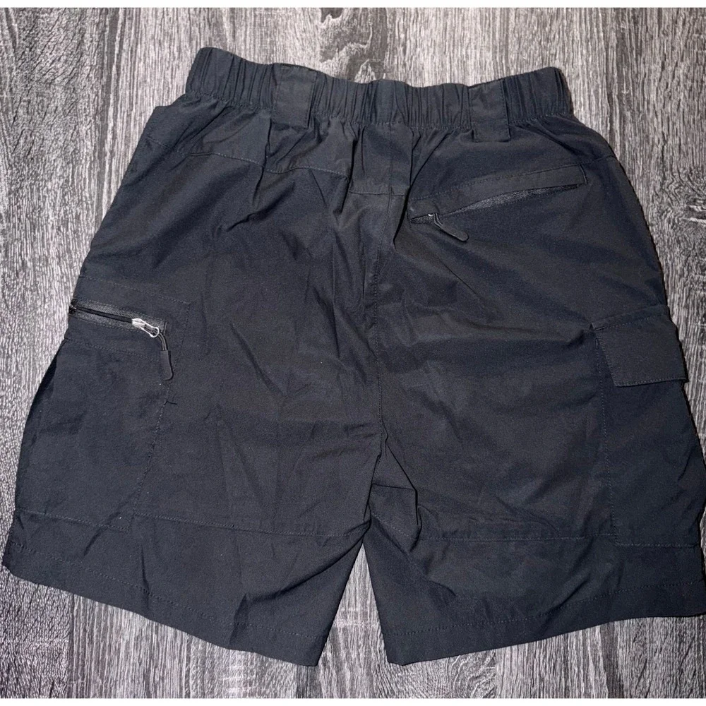 Viodia‎ Women Black Cargo Hiking Shorts Elastic Waist Quick Dry Utility Size S